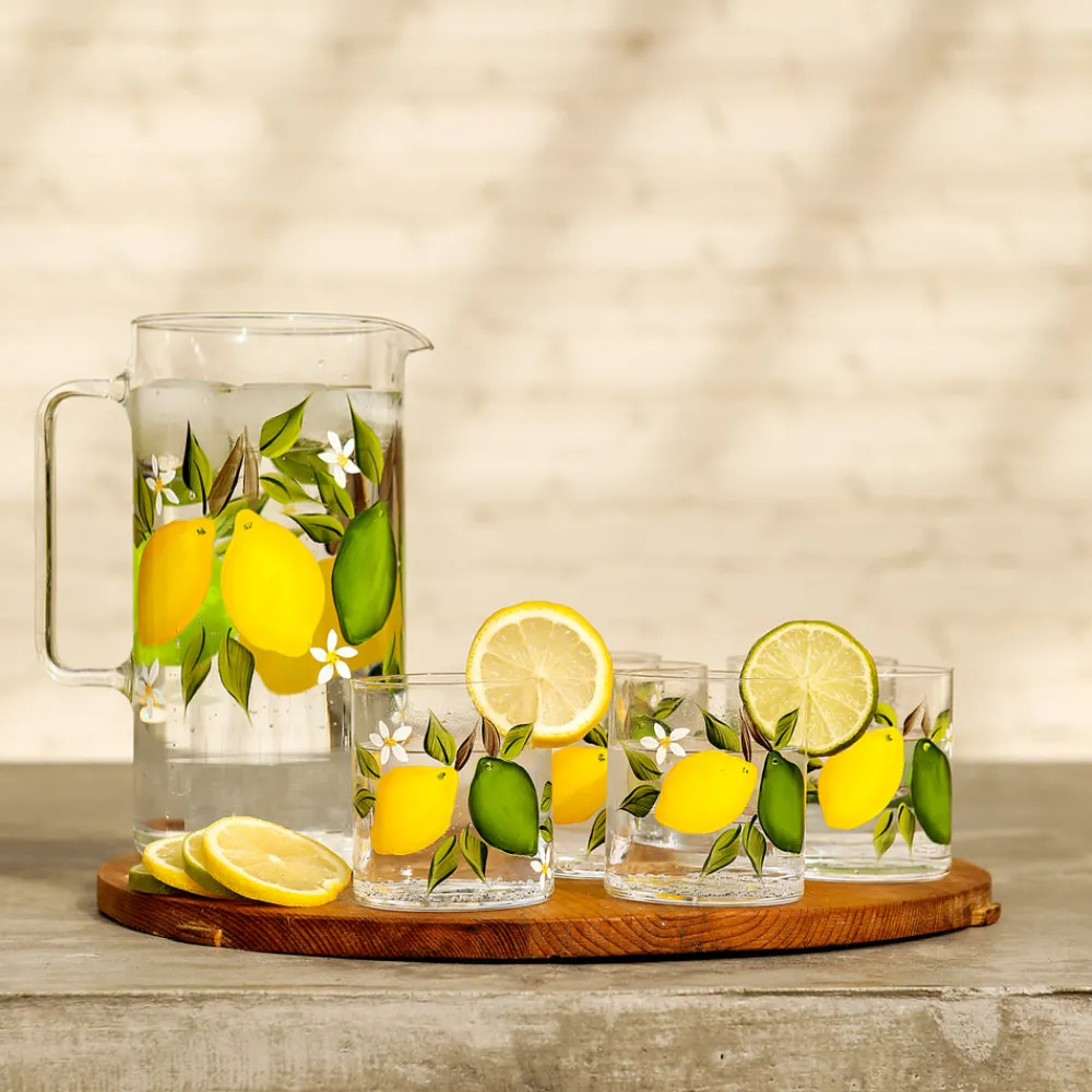 Petra Palumbo Glassware|Citrus Jug with Set of 6 Tumblers