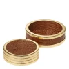 AERIN Dinnerware|Classic Croc Leather Coasters in Chestnut, Set of 4