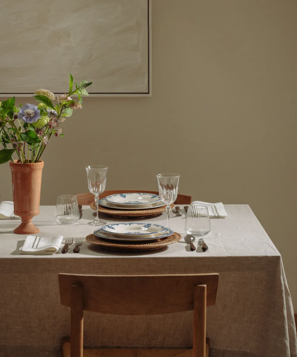 Rebecca Udall Place Settings & Linens|Classic Hemstitch Linen Tablecloth in Natural