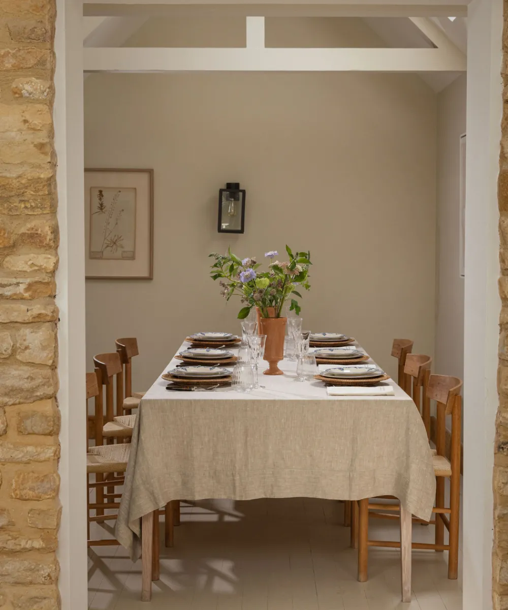 Rebecca Udall Place Settings & Linens|Classic Hemstitch Linen Tablecloth in Natural