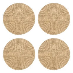 Caravan Place Settings & Linens|Classic Round Natural Placemat, Set of 4
