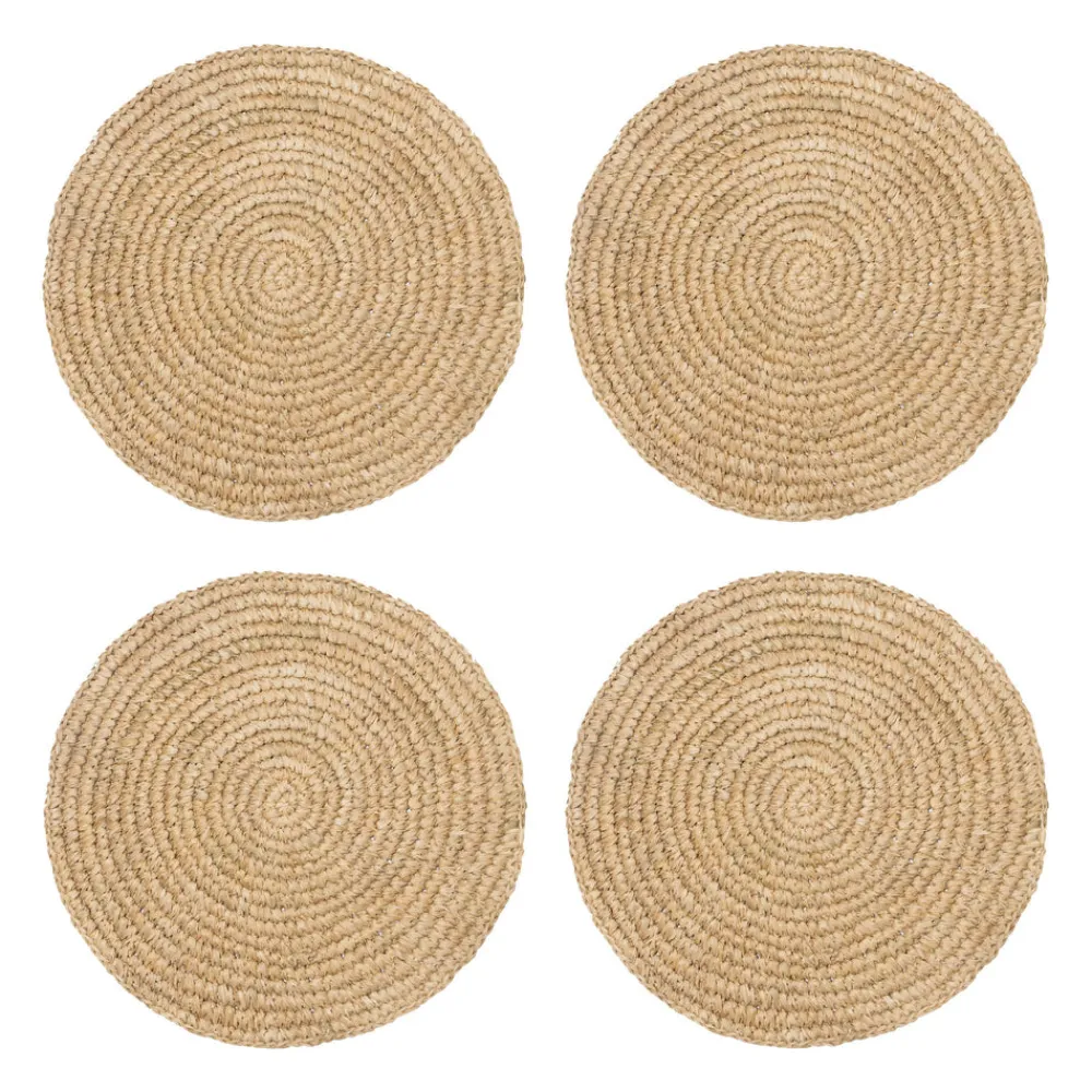 Caravan Place Settings & Linens|Classic Round Natural Placemat, Set of 4