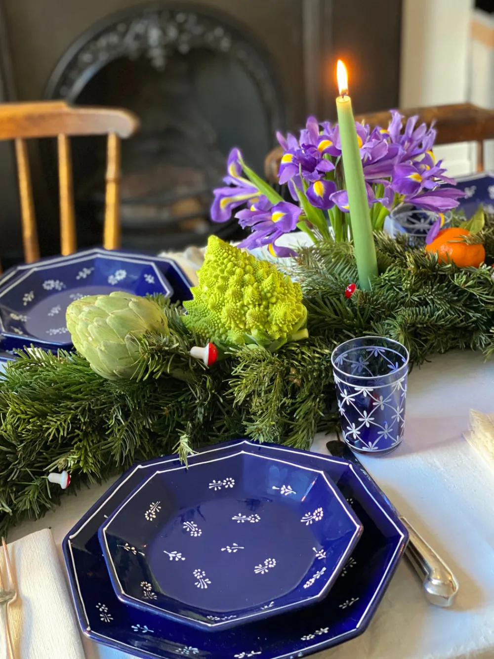 Carolina Irving and Daughters Dinnerware|Cobalt Beatrice Dinner Plate