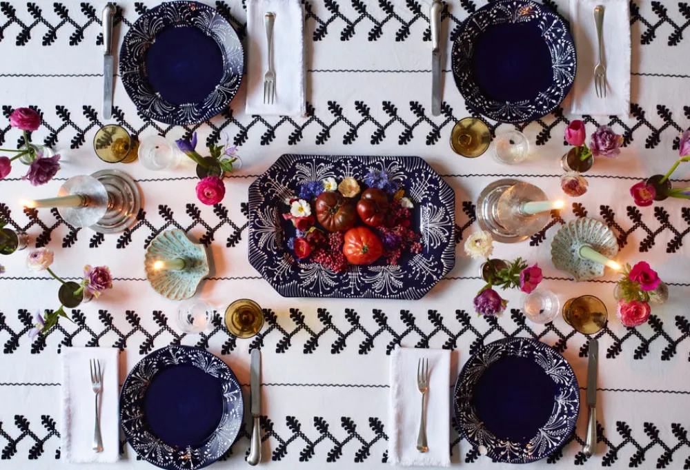 Carolina Irving and Daughters Dinnerware|Cobalt Lace Dinner Plate