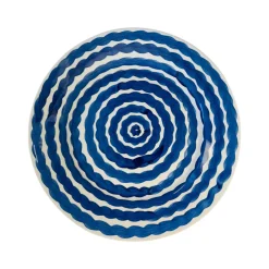 Carolina Irving and Daughters Dinnerware|Cobalt Squiggle Dinner Plate