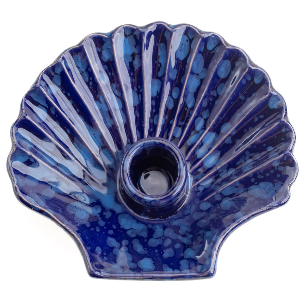 Carolina Irving and Daughters Candles|Concha Candle Tonal Blue