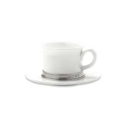 Match Silver|Dinnerware|Convivio Cappuccino/Tea Cup with Saucer