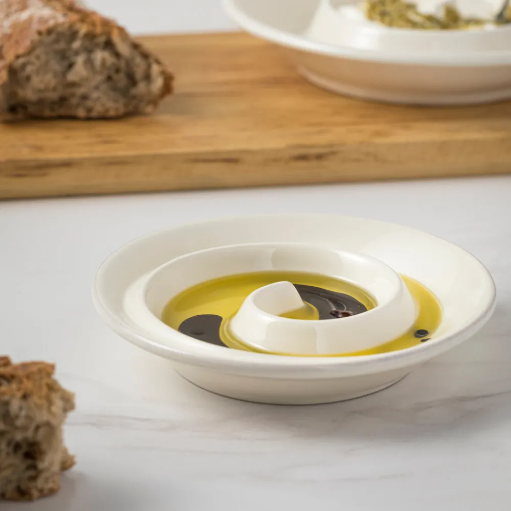 Costa Nova Dinnerware|Cook & Host Collection Spiral appetizer dishes in White, Set of 6