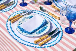 Loulou La Dune Place Settings & Linens|Cora Placemat And Napkin Set In Blue