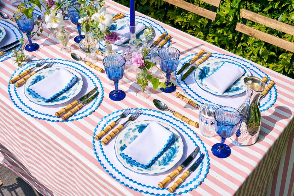 Loulou La Dune Place Settings & Linens|Cora Placemat And Napkin Set In Blue