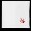 Henry Handwork Place Settings & Linens|Coral Branch Red Napkin