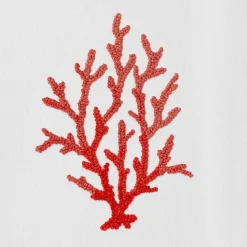 Henry Handwork Place Settings & Linens|Coral Branch Red Napkin
