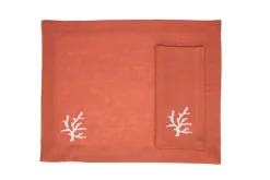 TriChi Design Place Settings & Linens|Coral Collection Napkin and Placemat in Tarcin, Set of 2