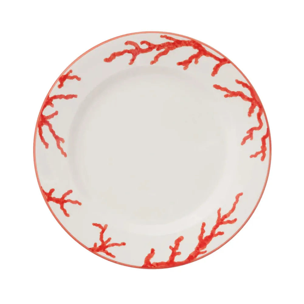 Este Ceramiche Dinnerware|Coral Dessert Plates in Red, Set of 6