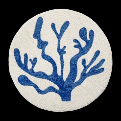 Joanna Buchanan Place Settings & Linens|Coral Hand Beaded Placemat in Cobalt