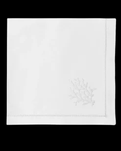 Henry Handwork Place Settings & Linens|Coral Knot White Napkin