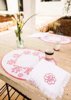 Cibelle Place Settings & Linens|Coral Pink Corallo Breakfast Placemat