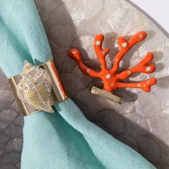 Joanna Buchanan Décor|Place Settings & Linens|Coral Placecard Holders in Coral, Set of Two