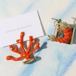 Joanna Buchanan Décor|Place Settings & Linens|Coral Placecard Holders in Coral, Set of Two