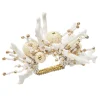Kim Seybert Place Settings & Linens|Coral Spray Napkin Ring in White & Natural, Set of 4