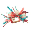 Kim Seybert Place Settings & Linens|Coral Spray Napkin Ring in Natural, Coral & Turquoise, Set of 4