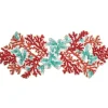 Kim Seybert Place Settings & Linens|Coral Spray Runner in Coral & Turquoise