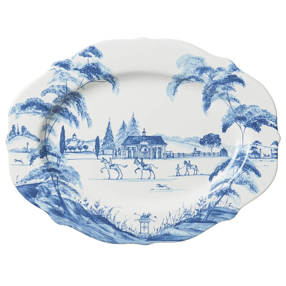 Juliska Dinnerware|Country Estate Delft Blue 15" Serving Platter Stable