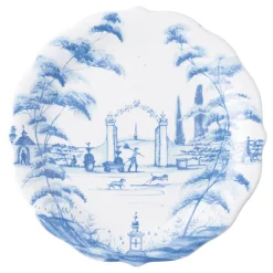 Juliska Dinnerware|Country Estate Delft Blue Party Plates Spring Gardening Scenes, Set of 4