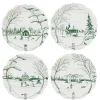 Juliska Dinnerware|Country Estate Winter Frolic Party Plate Assorted, Set of 4 in Evergreen