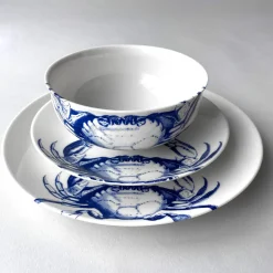 Caskata Dinnerware|Crab Coupe Salad Plate Blue