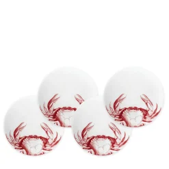 Caskata Dinnerware|Crab Red Canape Plates