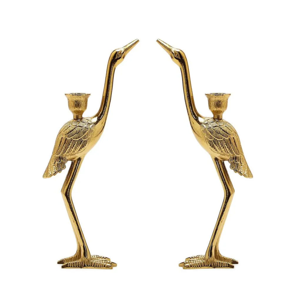 Two's Company Candles|Crane Candle Holder, Set of 2