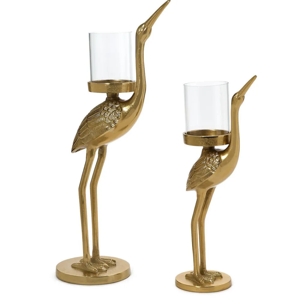 Two's Company Candles|Crane Candle Holder, Set of 2