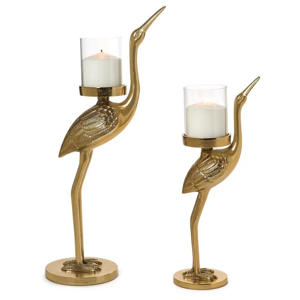 Two's Company Candles|Crane Candle Holder, Set of 2