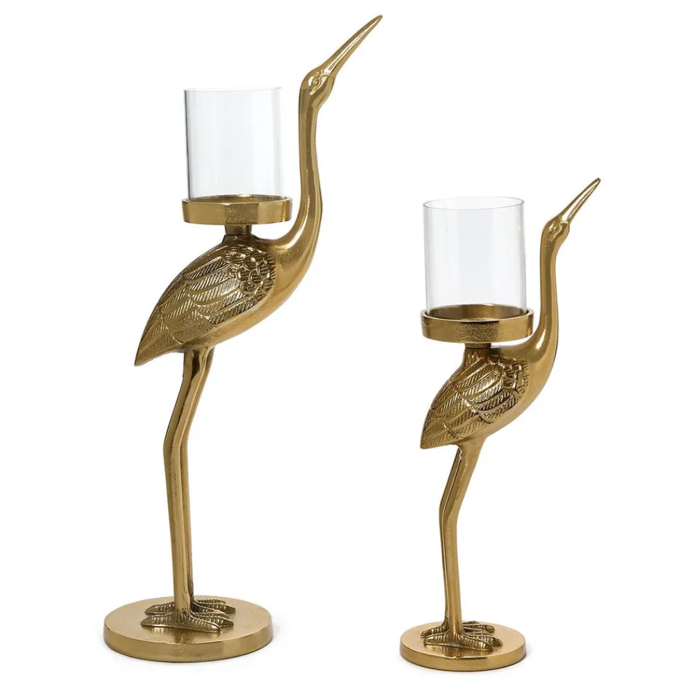 Two's Company Candles|Crane Candle Holder, Set of 2