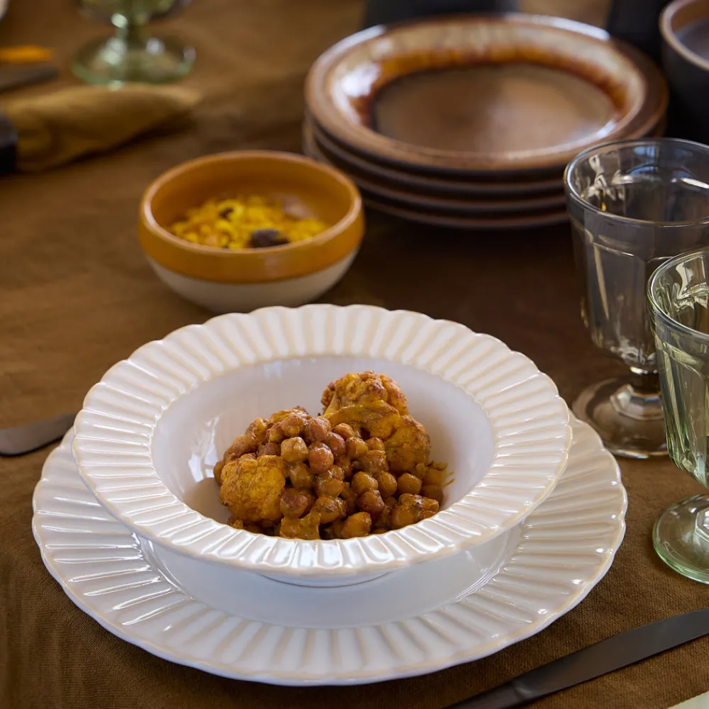 Costa Nova Dinnerware|Cristal Collection Pasta Plates in White, Set of 6