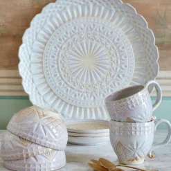 Costa Nova Dinnerware|Cristal Collection Round Platter in Nacar