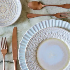 Costa Nova Dinnerware|Cristal Collection Salad Plates in Nacar, Set of 6