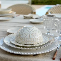 Costa Nova Dinnerware|Cristal Collection Salad Plates in White, Set of 6