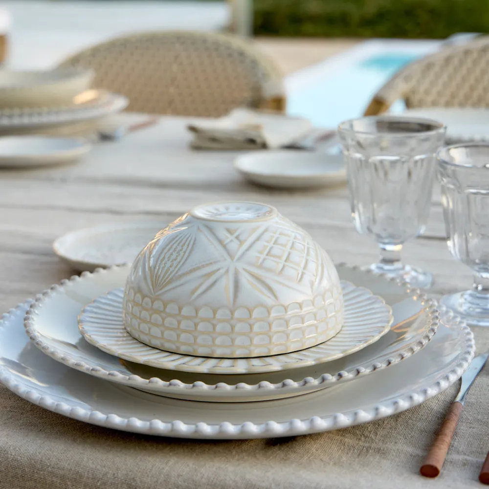 Costa Nova Dinnerware|Cristal Collection Salad Plates in White, Set of 6