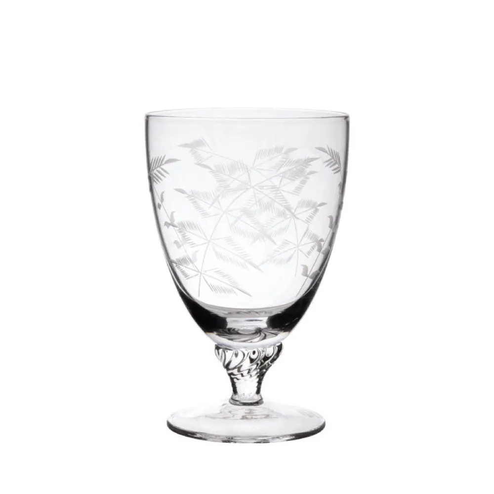 The Vintage List Glassware|Crystal Bistro Glasses with Fern Design, Set of Six