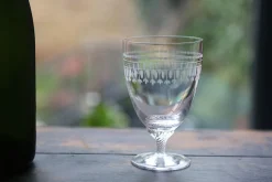 The Vintage List Glassware|Crystal Bistro Glasses with Ovals Design, Set of Six