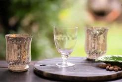 The Vintage List Glassware|Crystal Bistro Glasses With Spears Design, Set of 6