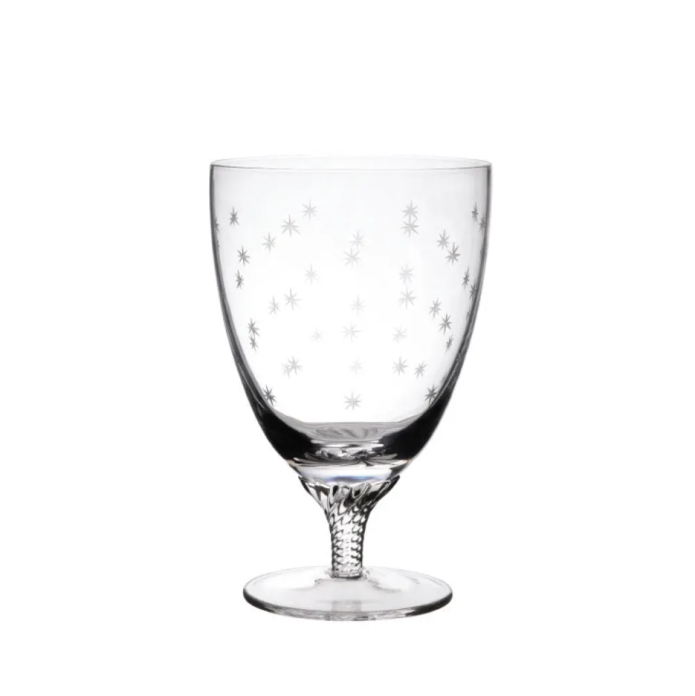 The Vintage List Glassware|Crystal Bistro Glasses with Stars Design, Set of Six