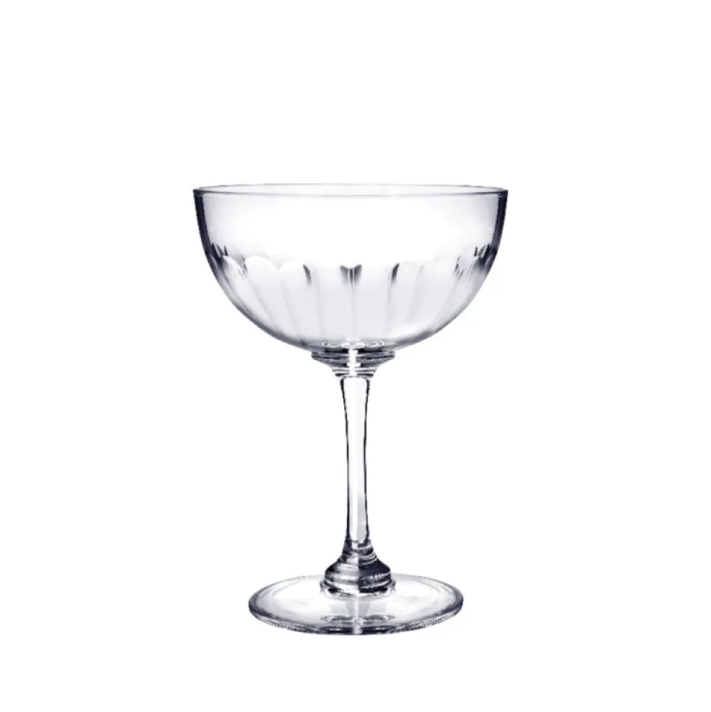 The Vintage List Glassware|Crystal Champagne Saucers with Lens Design
