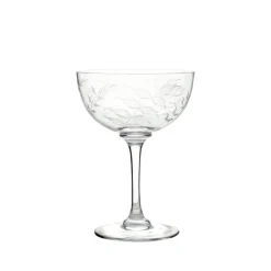 The Vintage List Glassware|Crystal Champagne Saucers with Fern Design