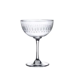 The Vintage List Glassware|Crystal Champagne Saucers with Ovals Design