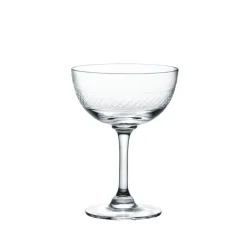 The Vintage List Glassware|Crystal Champagne Saucers with Bands Design