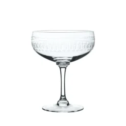The Vintage List Glassware|Crystal Cocktail Glasses with Ovals Design, Set of Four