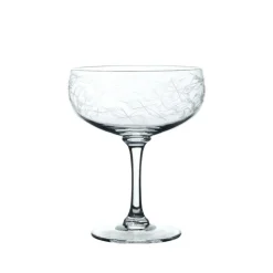 The Vintage List Glassware|Crystal Cocktail Glasses with Fern Design, Set of Four